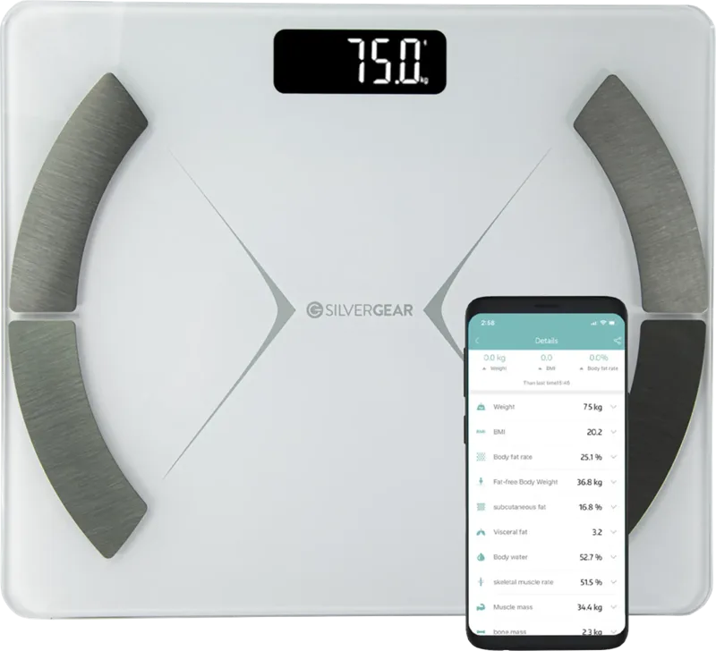 Silvergear Bluetooth Personenweegschaal Wit